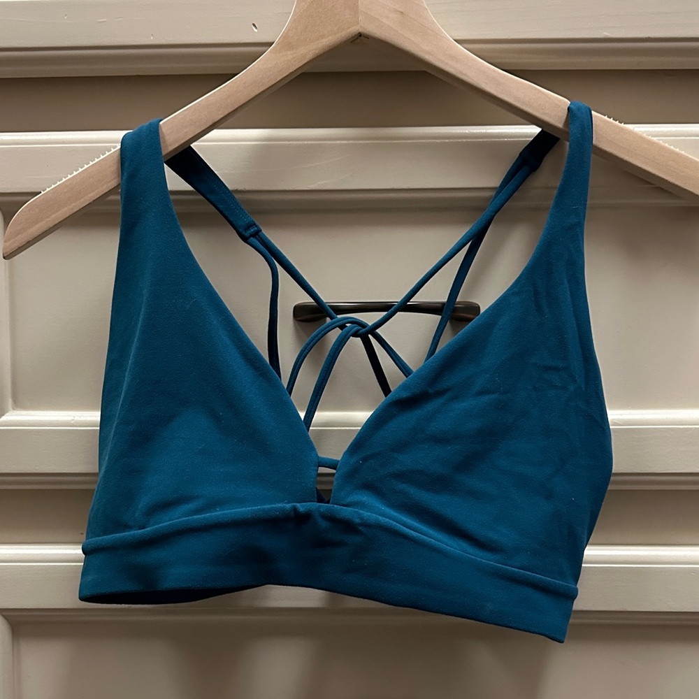 Athleta Teal Strappy Sports Bra